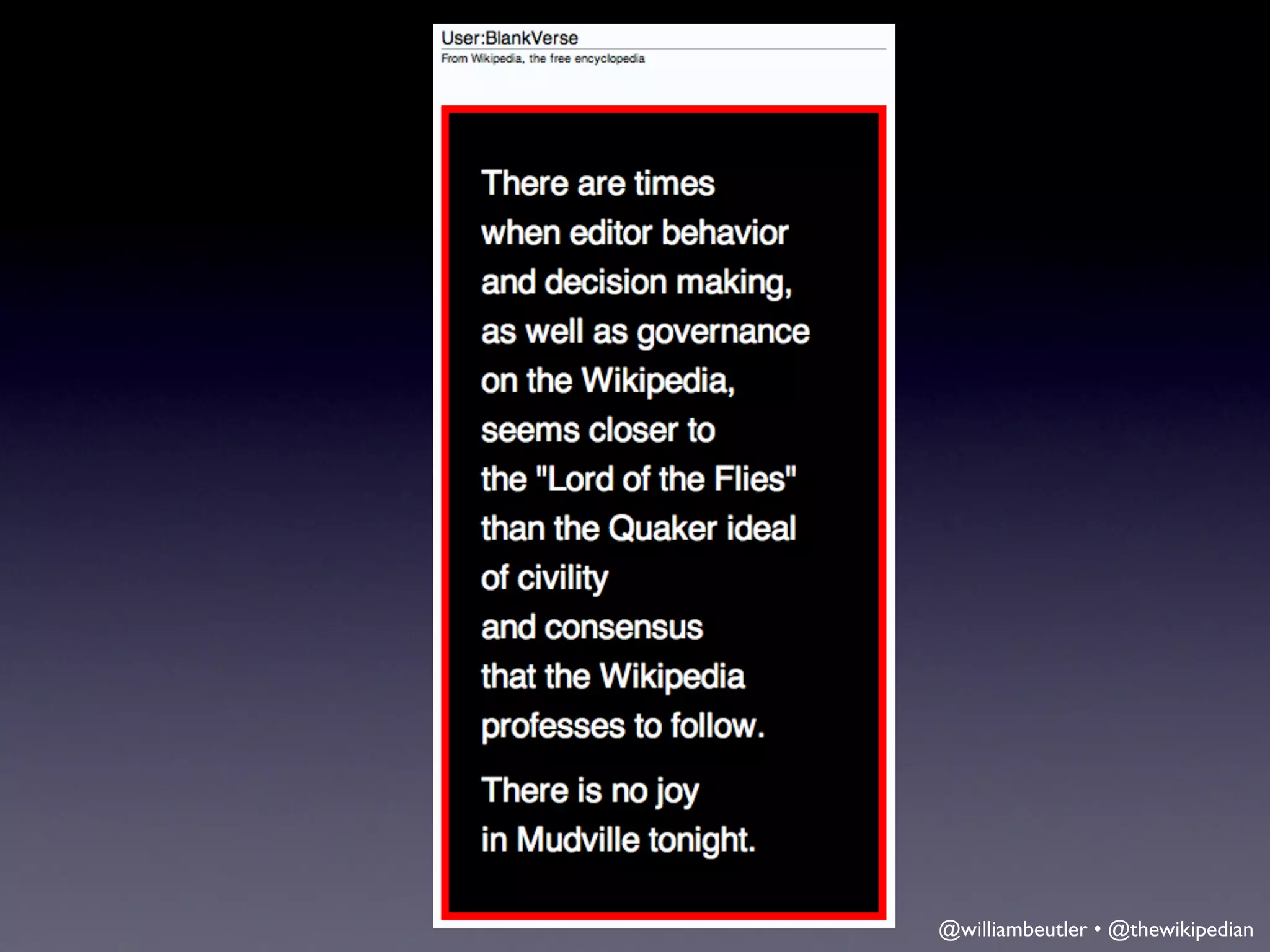 @williambeutler • @thewikipedian
 