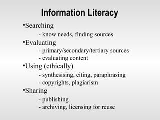 Information Literacy and Internet Research - Wiki workshop  Slide 12