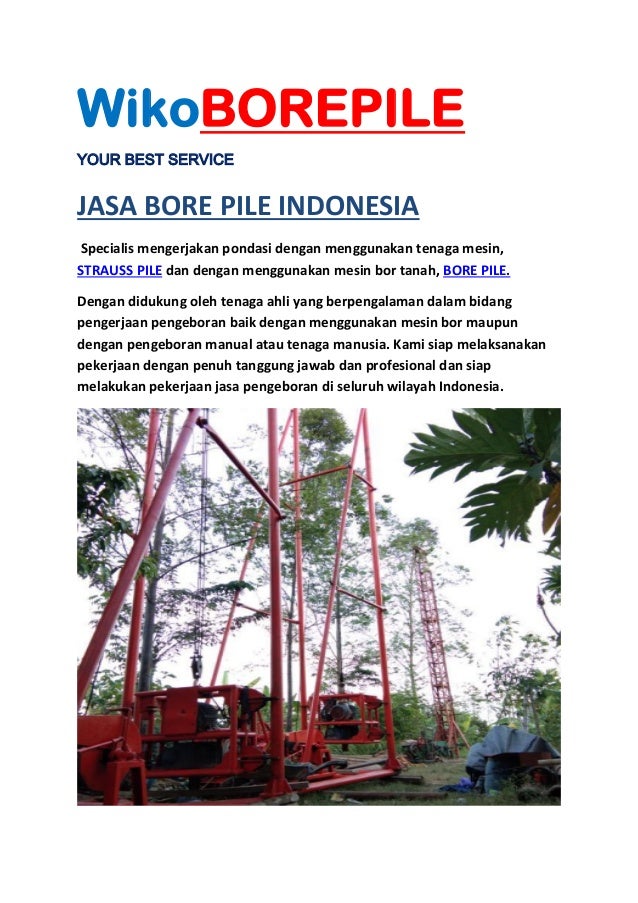 Jasa Bore Pile Krian Sidoarjo Telp 082231197352