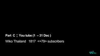 Part C : You tube (1 – 31 Dec )
Wiko Thailand 1817 <+79> subscribers
 