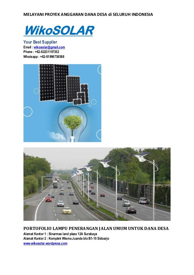 Proyek Lampu Jalan Umum Untuk Dana Desa