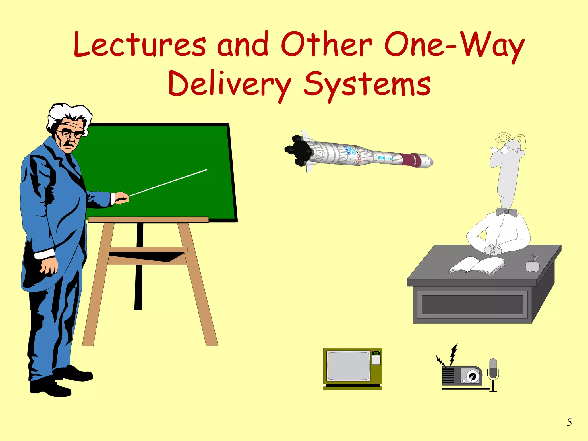Lectures and Other One-Way Delivery Systems 