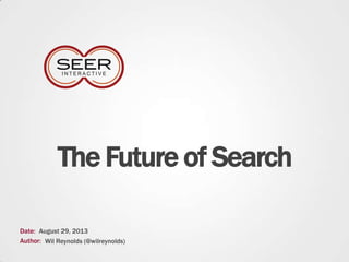 The Future of Search
Date:
Author:
August 29, 2013
Wil Reynolds (@wilreynolds)
 