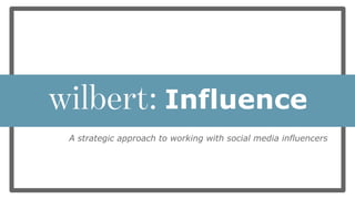 Influence
A strategic approach to working with social media influencers
 