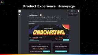 Product Experience: Homepage
 