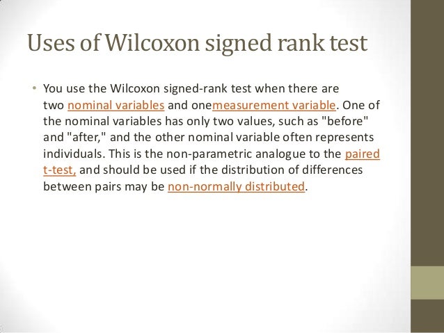 Advance Statistics Wilcoxon Signed Rank Test