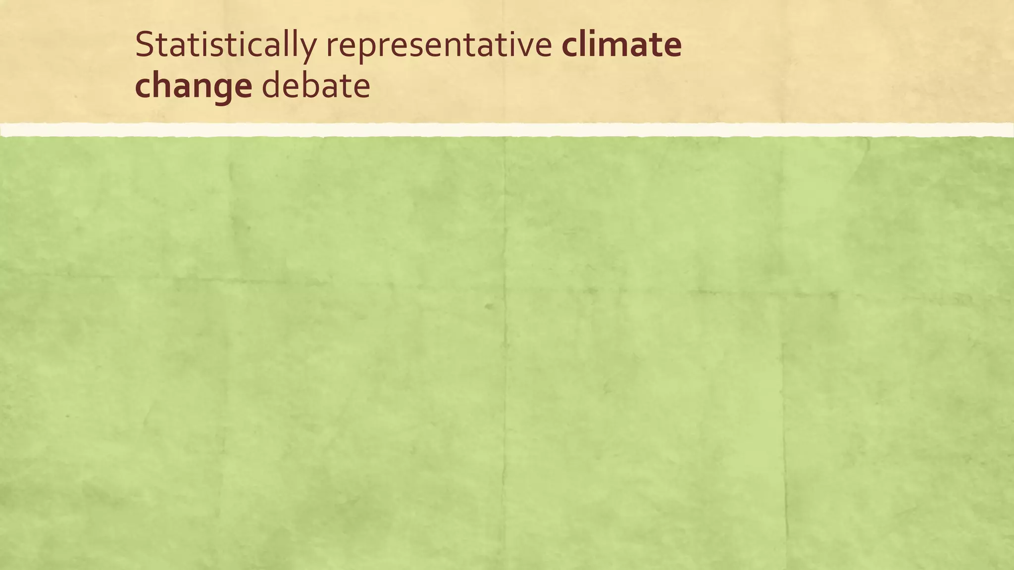 Statistically representative climate
change debate
 