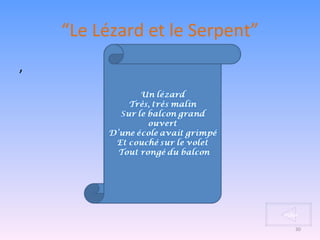 “ Le Lézard et le Serpent” , index 