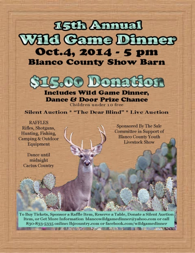 Wild game dinner 2014