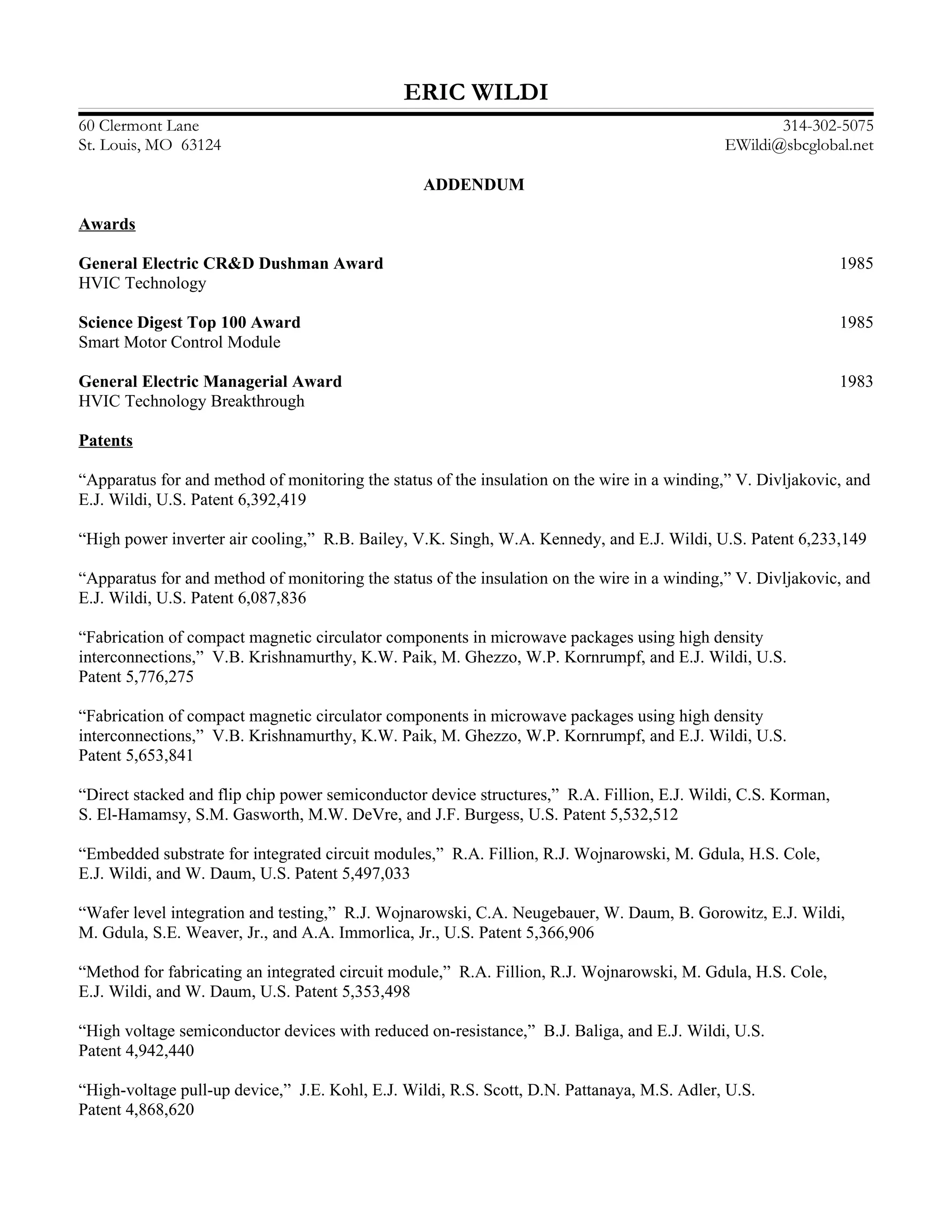 Wildi 2009 Resume Addendum PDF - Wildi 2009 Resume Addendum 1 2048 