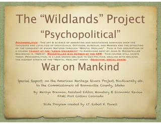 Killing the Heartland, The Wildlands project: war on mankind | PPT