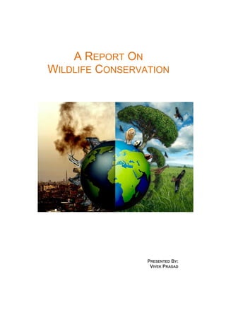 A REPORT ON
WILDLIFE CONSERVATION




                 PRESENTED BY:
                  VIVEK PRASAD
 