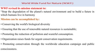 Pollution Reduction Mission Statement Examples Wildlife agencies | PDF
