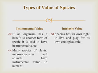 instrumental value of species | PPTX