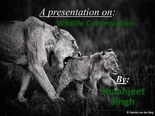 By:
Shaanjeet
Singh
A presentation on:
Wildlife Conservation
 