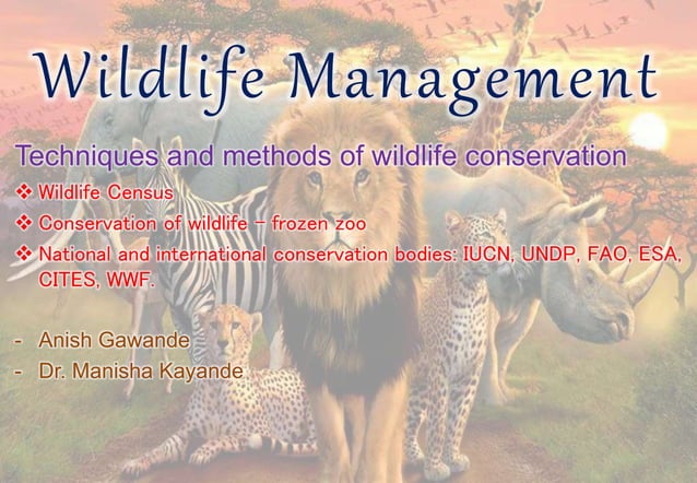 Wildlife management techniques and methods of wildlife conservation ...