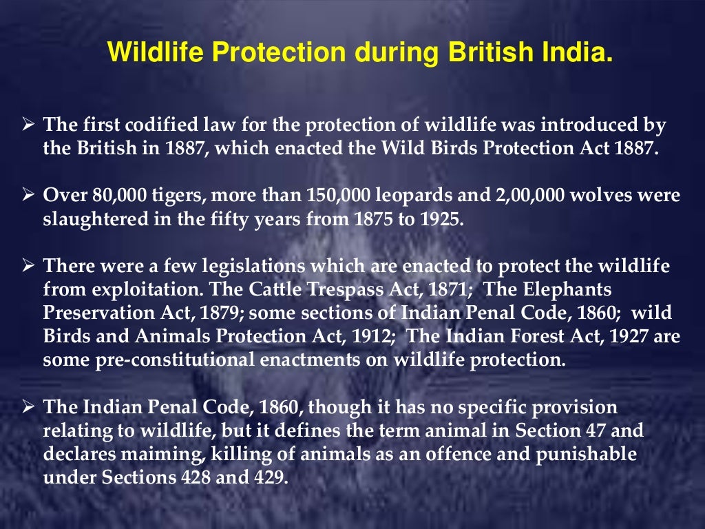 Wildlife protection act, 1972