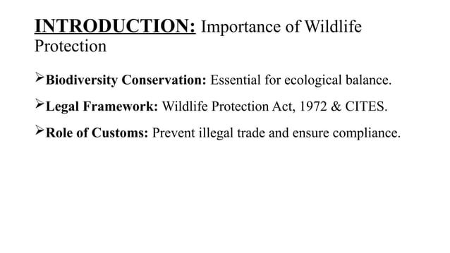 Cites And Customs Wildlife Protection Cites Pptx