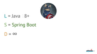 101
L = Java 18+
S = Spring Boot
D = ∞
 