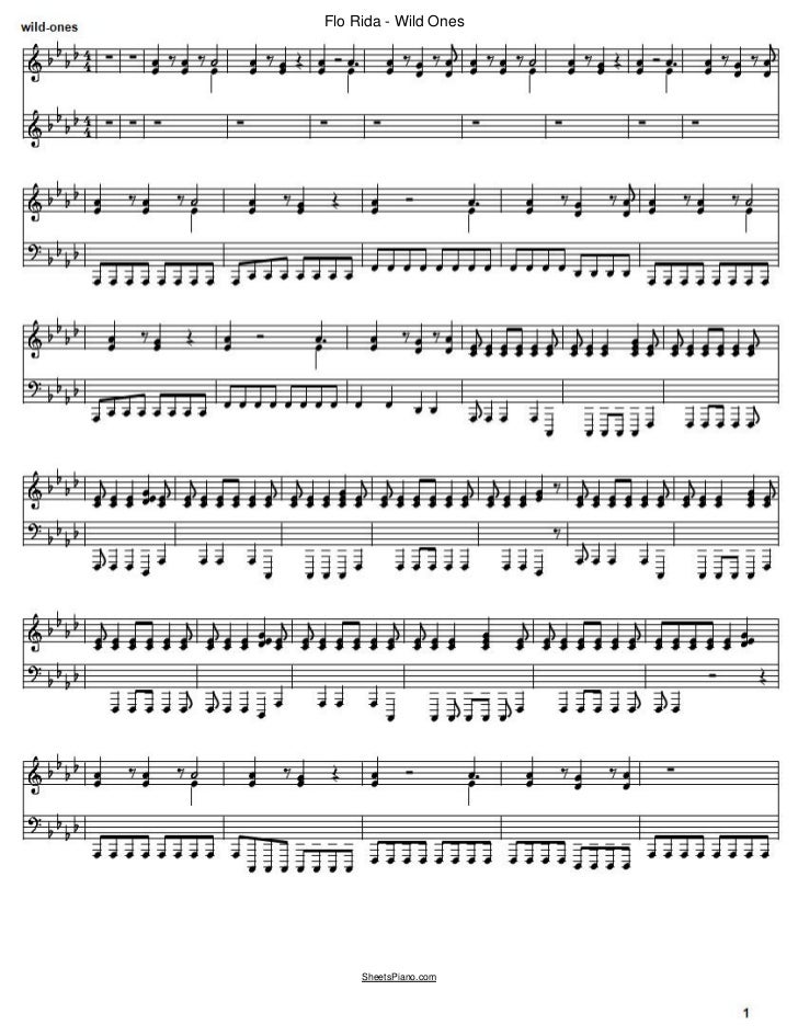 wild ones by flo rida piano music sheets music sheet piano
