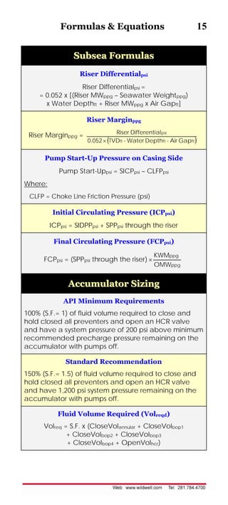 Wild well wc formulas and graphas | PDF