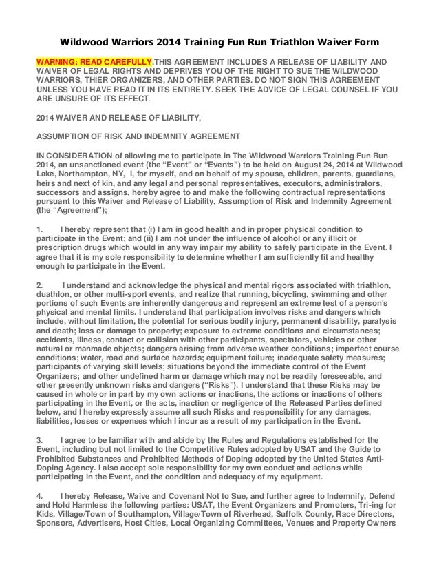 liability waiver form pdf