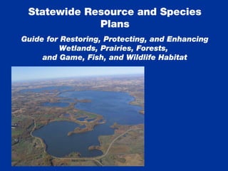 Statewide Resource and Species
Plans
Guide for Restoring, Protecting, and Enhancing
Wetlands, Prairies, Forests,
and Game, Fish, and Wildlife Habitat
 