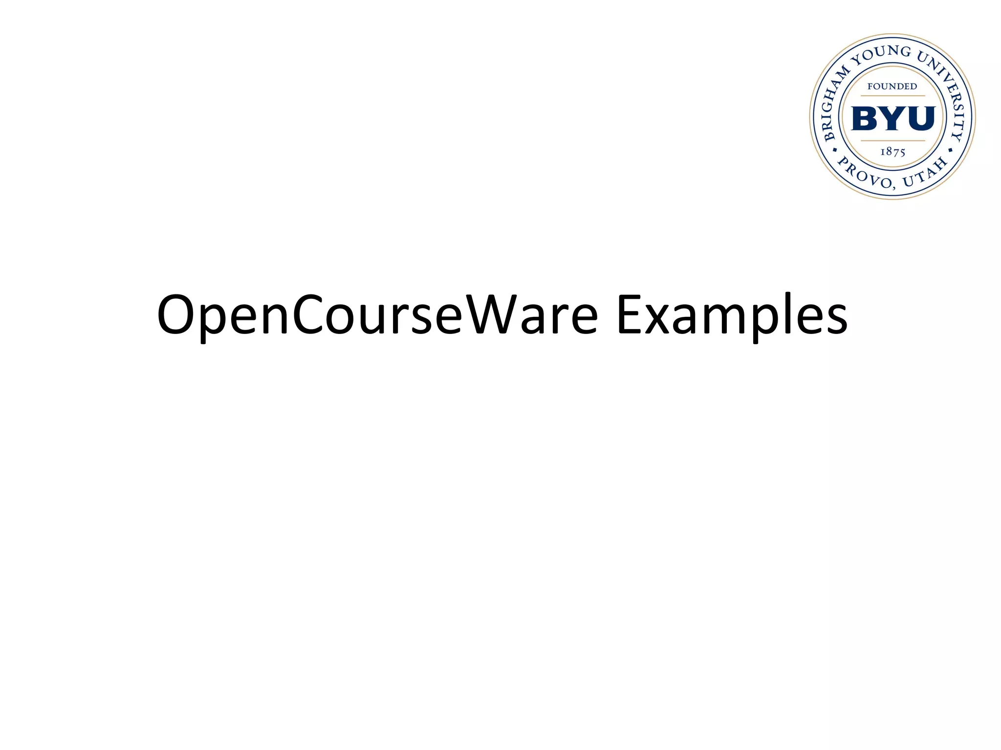 OpenCourseWare Examples 