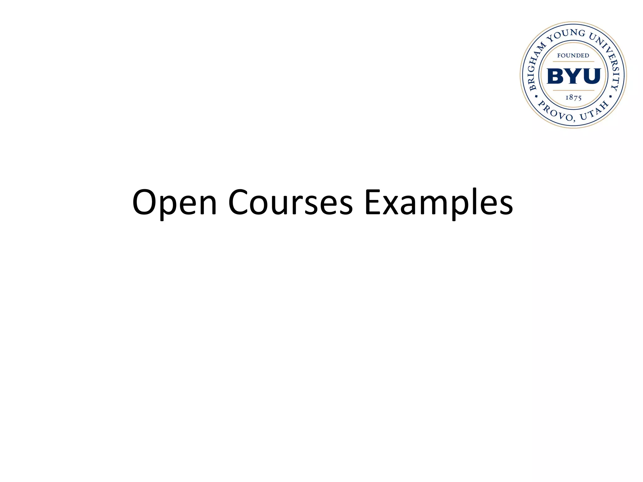 Open Courses Examples 