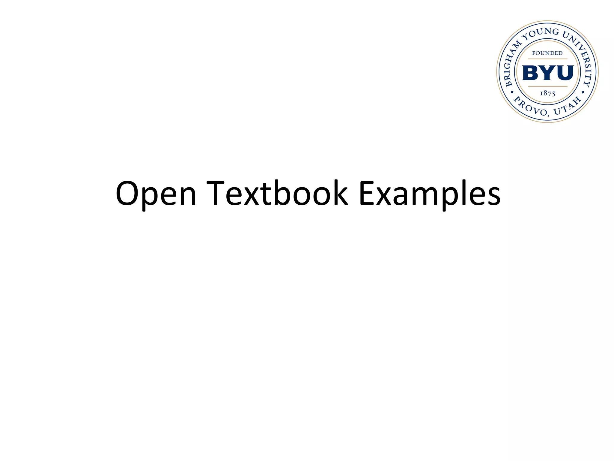 Open Textbook Examples 