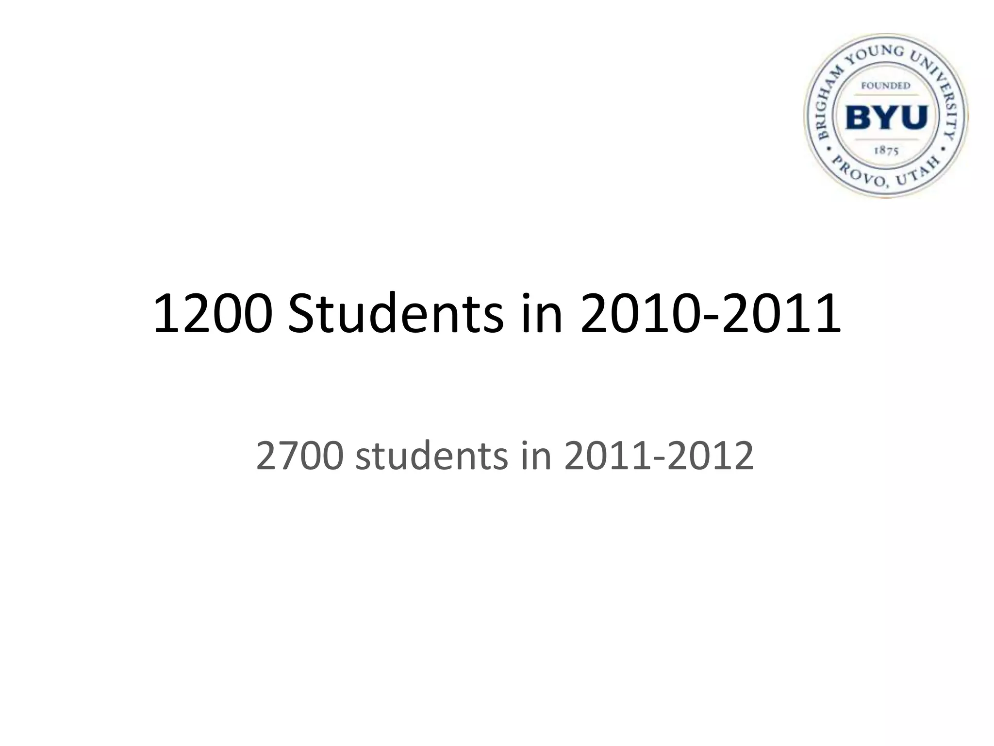 1200 Students in 2010-2011

   2700 students in 2011-2012
 