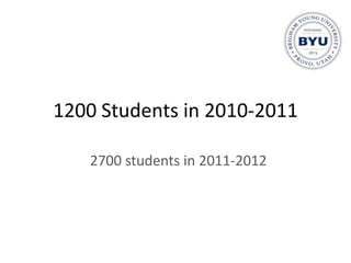1200 Students in 2010-2011

   2700 students in 2011-2012
 