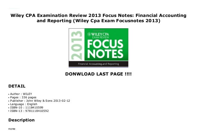 wiley cpa exam review financial accounting and reporting