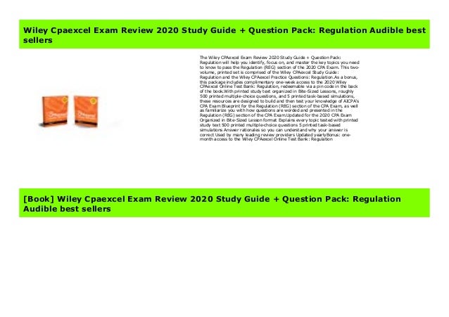 Regulation Question Pack Wiley CPAexcel Exam Review 2019 Study Guide