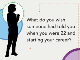 What do you wish
someone had told you
when you were 22 and
starting your career?
 