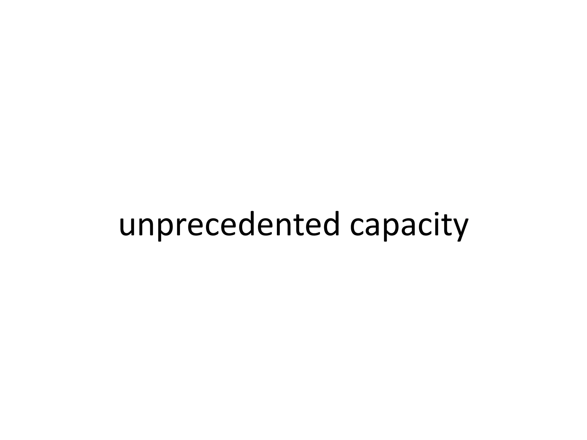 unprecedented capacity
 
