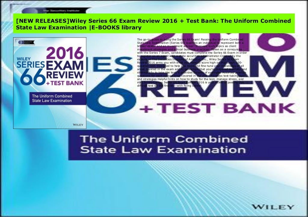 [NEW RELEASES]Wiley Series 66 Exam Review 2016 + Test Bank The Uniform