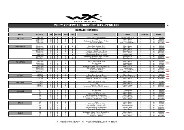 wiley x eyewear dealers