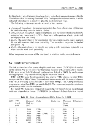 158                                                                    HSDPA/HSUPA for UMTS



      14 %                                                                                  100 %
                                                                                            90 %
      12 %
                                                                                            80 %
      10 %                                                                                  70 %
      8%                                                                                    60 %
                                                                                            50 %
      6%                                                                                    40 %
      4%                                                                                    30 %
                                                                                            20 %
      2%
                                                                                            10 %
      0%                                                                                    0%
             -120 -115 -110 -105 -100 -95 -90 -85 -80 -75 -70 -65 -60 -55 -50
                                             RSCP [dBm]

               Figure 7.35     Distribution of pilot power RSCP received in drive tests.




        25 %

        20 %

        15 %

        10 %

         5%

         0%
                 0       200       400      600     800      1000    1200     1400     1600
                                                    kbps

               Figure 7.36 Distribution of the application level bit rate in drive tests.



results. The other comparison is done using a standard macro-cell environment in the
system simulator. The maximum path loss was assumed to 160 dB in the simulation. The
bit rates from those two simulation methods are compared with the measurement results
in Figure 7.37.
   The median bit rates are fairly similar at 1.0–1.1 Mbps both in the ﬁeld measurements
and in the simulations. There are more samples in the low-throughput area in the
measurements than in the simulations. That diﬀerence can be explained by the fact
that there were a few samples with a very low signal level – that is, an RSCP of
À120 dBm – in the measurements. Still, more than 90% of the measurement samples
have at least 500 kbps, which is better than the highest WCDMA Release 99 bit rate of
384 kbps.
 