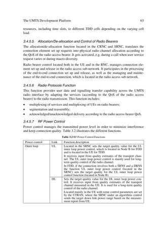 where LFS is the free space between transmitter and receiver, Lc is the constant loss, kwi
is the number of penetrated walls of type i, n is the number of penetrated floors, Lwi is
the loss of wall type i, Lf is the loss between adjacent floors, and b is the empirical pa-
rameter. Lc normally is set to 37 dB. n = 4 is the average for an indoor office environ-
ment. For capacity calculations in moderately pessimistic environments, the model can
be modified to n = 3.
                Table 2.3 Weighted Average for Loss Categories Indoor Environment [2]
          Loss cate-        Description                                        Factor
          gory                                                                 (dB)
          Lf                Typical floor structures (i.e. offices)
                            - hollow pot tiles                                 18.3
                            - reinforced concrete
                            - thickness typ.  30 cm
          Lw1                Light internal walls
                            - plasterboard                                     3.4
                            - walls with large numbers of holes (e.g. windows)
          Lw2                Internal walls
                            - concrete, brick                                  6.9
                            - minimum number of holes

Under the simplifying assumptions of the office environment the indoor path loss model
has the following form:
                                  Q   +  