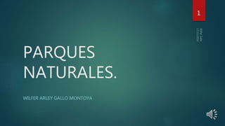 PARQUES
NATURALES.
WILFER ARLEY GALLO MONTOYA
1
 