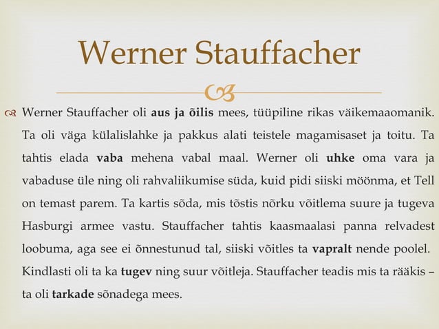 Wilhelm Tell - Werner Stauffacher | PPT