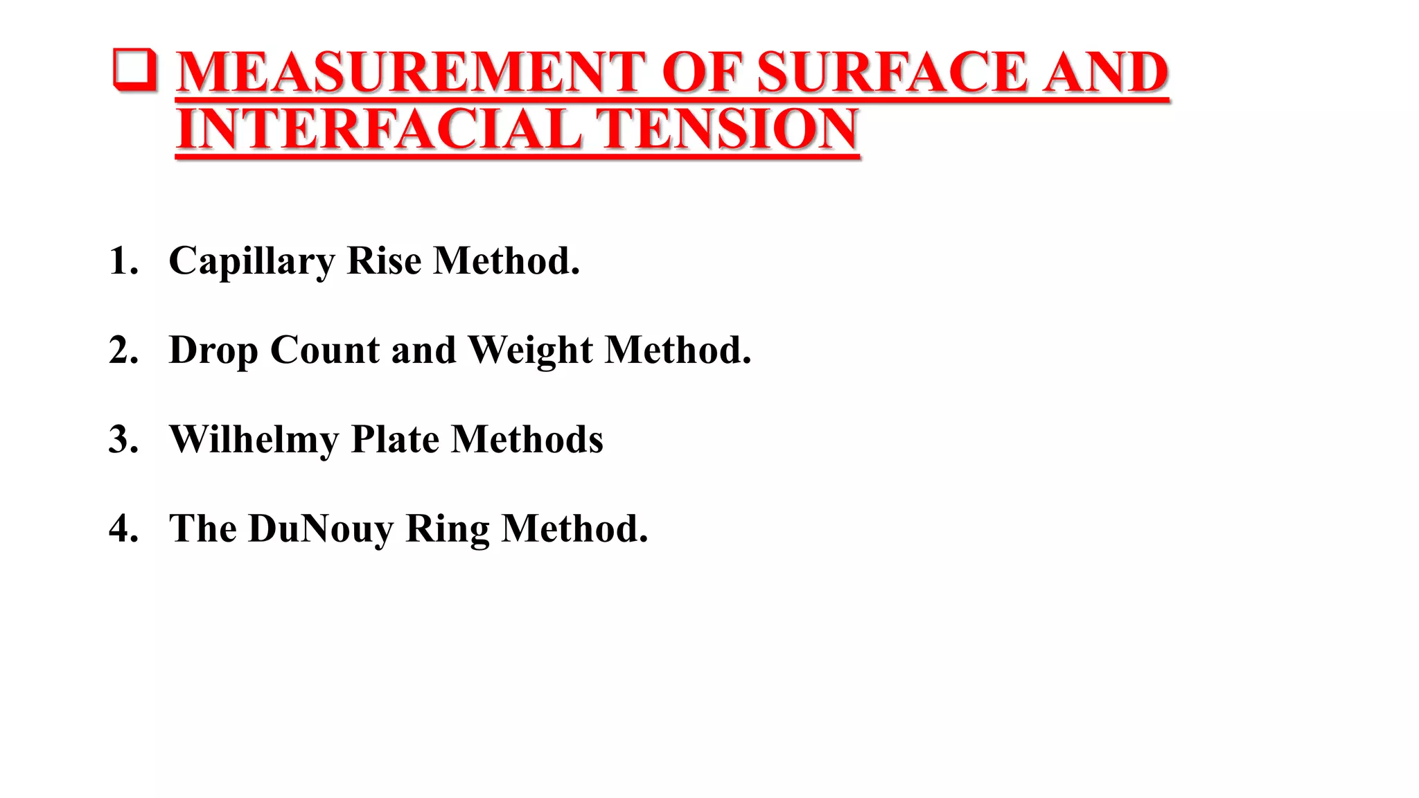 Surface and Interfacial tension [Part3(b)] (Measurement of Surface and