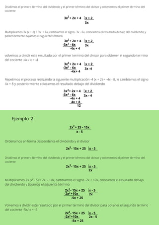 Presentación sobre expresiones algebraicas
