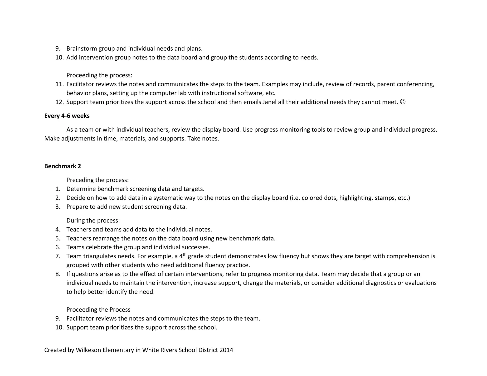 Wilkeson rti data board process | PDF