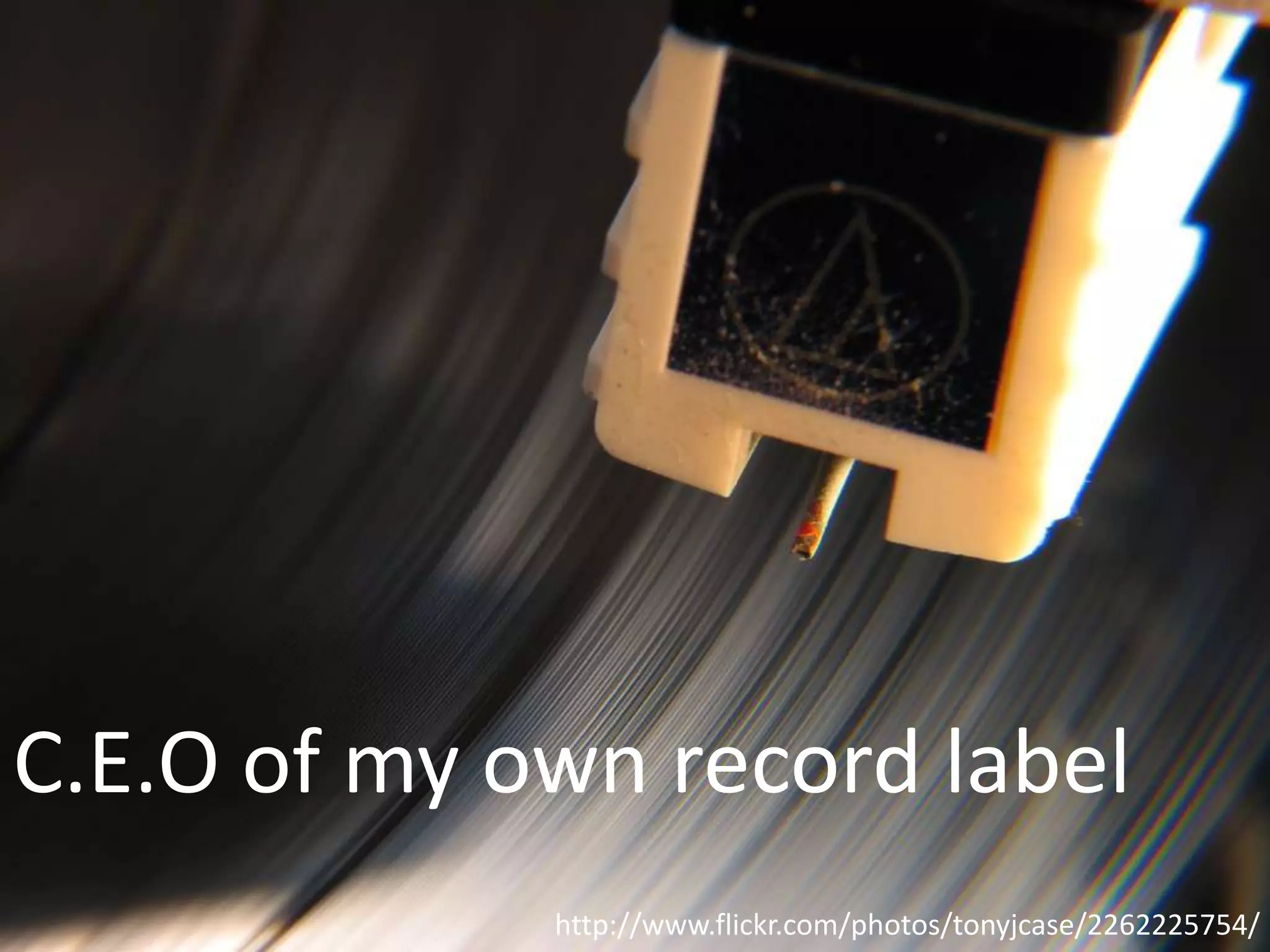 C.E.O of my own record label
             http://www.flickr.com/photos/tonyjcase/2262225754/
 