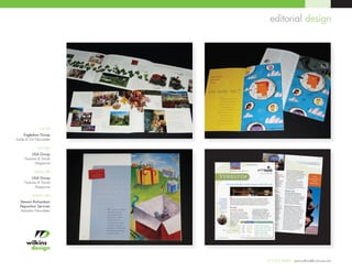 editorial design




                top left
      Engledow Group
Inside & Out Newsletter

              top right
          USA Group
     Features & Trends                                                                                                                                                                                                                              Page 2


                                                                                                                                                                                                     For more information

            Magazine                                                                  Winter 2009 Edition
                                                                                                                                                                                                                           call us today at 800-86
                                                                                                                                                                                                           or go online at www.S                   9-0873
                                                                                                                                                                                                                                  tewartRichardson.com




            bottom left
                                                                                                                                                                                 allows you to archive
                                                   Stewart richardSon e-newSletter                                                                                                                      , view, search,
                                                                                                                              tecHnology corne
                                                                                                                                                     r
                                                                                                                                                                                 review and print
                                                                                                                                                                                                   transcripts and
                                                                                                                             High Definition Videoc                              exhibits in the world’



                              V erbatim
                                                                                                                                                    onferencing                                         s most accepted
                                                                                                                             now available in our                               and user-friendly
                                                                                                                                                  Indianapolis office                              PDF file format.

          USA Group
                                                                                                                                                                                Min-U-Script offers
                                                                                                                              Our Indian   apolis office has
                                                                                                                                                                                over e-Transcript,
                                                                                                                                                                                                      several benefits                Peak
                                                                                                                             purchased new high
                                                                                                                             videoconferencing
                                                                                                                                                   definition                   available on reques
                                                                                                                                                                                                   which is still                 Performance
                                                                                                                                                 equipment capabl                                    t.
                                                                                                                                                                                  This exclusive softwa                              court
     Features & Trends
                                                                                                                             of bridging multip                     e                                    re
                                                                                                                             Picture and sound
                                                                                                                                                le sites together.             is licensed and offered package
                                                                                                                                                quality are greatly            Stewart Richardson
                                                                                                                                                                                                         to you by                 rePorting
                                              New Evansville office extends company’s nationwide reach                      improved and must
                                                                                                                                                  be seen to be               Now you have the
                                                                                                                                                                                                     absolutely free.

            Magazine
                                                                                                                            appreciated. Call                                                     most advanced
                                                                                                                                              us at 317.237.3773              document tool for
                                                                                                                            to arrange a demo.                                                     legal professionals
                                                                                                                                                                              at your fingertips.
                                                                                                                           Stewart Richardson
                                                                                                                                              Offers
                                                                                                                           Internet Streaming
                                                                                                                                              of Deposition
                                                                                                                                                                             national news
                                                                                                                           Testimony and Video                                 Alexander Gallo
                                                                                                                                                                                                  Holdings LLC

           bottom right
                                                                                                                              Have you or your                                has completed the
                                                                                                                                                  valued client                                     acquisition of
                                                                                                                           ever needed to remote                              The Hobart West
                                                                                                                                                     ly monitor a                                 Group. As part of
                                                                                                                           witness's testimony?                               transaction, Alexan                     the
                             “We are proud to      B                                                                       solutions.
                                                        usiness is booming at Stewart Richardson’s newest office in Evansville,Need to see and
                                                                                                                          witness?
                                                                                                                                                    There are several
                                                                                                                                                          hear the
                                                                                                                                                                             acquires all The Hobar
                                                                                                                                                                                                    der Gallo Holdin
                                                                                                                                                                                                       t West Group
                                                                                                                                                                                                                       gs


  Stewart Richardson
                                   employ local    conveniently located downtown in the Historic Hulman Building. AmpleVBrick® techno                                        subsidiaries, includ
                                                                                                                                                        logy delivers                              ing Esquire
                             reporters who are                                                                            live come ing
                                                   parking is available, along with the top-of-the-line services you havestreamto video and                                  Deposition Service
                                                                                                                                                        testimony                                 s, Esquire
                           dedicated to serving                                                                           right to your compu
                                                   expect, including beautifully appointed deposition suites, videoconferencing,                                             Litigation Solutio
                                                                                                                                                 ter, giving you                                 ns, and DepoNet.
                                                                                                                         instantaneous access

  Deposition Services
                               the needs of our    free Wi-Fi internet capabilities, and a professional court reporting staff.                     to depositions as
                                  clients in the                                                                         they actually happen                               State Bar of Wisco
                                                                                                                                                 . To view a demo,                                nsin Clarifies
                                Evansville and     Hot news                                                              go to https://app.r
                                                                                                                                               emotecounsel.com/
                                                                                                                                                                            Contracting Law.
                                                                                                                                                                            Lawyer, a publication
                                                                                                                                                                                                  The Wisconsin
                                                                                                                        rcapplication

  Verbatim Newsletter
                               Tri-State area.”    Evansville Bar Association                       All weekly sessions will be on /viewEventDemo.jsf                                                of the State Bar
                                                                                                                                                                            of Wisconsin, includ
                                                   “Best Practices” Seminars                      Fridays from noon toIf text streaming is all you need,
                                                                                                                            1:00 PM at                                                             ed an article in its
                                 Tom Richardson                                                                         as easy as
                                                                                                  the EBA offices in Evansville.entering an addres               it’s      September issue
                                                   Want to hone your trial technique                                                                                                          clarifying the state’s
                                  President/CEO
                                                                                                  CLE points will be web browser and connec
                                                                                                                       available. Check                   s in your        law regarding contra
                                                   skills? Learn from some of the best.                                                              ting to the                                   cting with court
                                                                                                  www.evvbar.org for more details.
                                                                                                                       court reporter’s live                               reporters for report
                                                   The Evansville Bar Association is                                                           feed. Let your                                    ing services. The
                                                                                                    Stewart Richardson has witnes
                                                                                                                       expert volunteered                                 article clarifies what
                                                   sponsoring a six-week series on Best                                                 s monitor your opposi                                     contracting is in
                                                                                                  their services to videotape all six
                                                                                                                      tion’s deposition.                          -       the state and what
                                                   Practices. These 60-minute informal                                                      No special softwa                                   courses of action
                                                                                                  sessions of the luncheon ! Call us
                                                                                                                      neededseries. for                          re       are available to attorn
                                                   sessions have been                                                                       a demonstration.                                       eys if they
                                                                                                                                                                          believe the law is
                                                   designed to assist                                                                                                                        being violated.
                                                                                                                      Min-U-Script Xpress                                Indiana’s law, IC
                                                                           Date       Speaker          topic                                   ™—                                            33-15-27 is very
                                                   litigators in six                                                  The most powerful                                  similar to Wiscon
                                                                                                                                             transcript view,                                sin’s law prohibiting
                                                   specific areas                                                    search and print                                    contracting with
                                                   of practice.            1/16/09    Steve Thomas     60 Minutes to Better Jury Selectiontool available                                    court reporting firms.
                                                                                                                        Min-U-Script Xpress                             You may view the
                                                                           1/23/09    John Brinson                   Better Opening Statements ™ is an
                                                                                                       60 Minutes to exclusi                                                                 Wisconsin Lawyer
                                                                                                                              ve software progra                        article and Indian
                                                                                                                                                    m that                                   a Law on pages 4
                                                                           2/6/09     Michele Bryant 60 Minutes to Better Direct Examination                            and 5 of this newsle
                                     “best Practices”                       2/13/09    Stan Levco       60 Minutes to Better Cross Examination
                                                                                                                                                                                               tter.

                                              seminars                      2/27/09    Pat Shoulders    60 Minutes to Better Handling
                                                                                                        of Experts — Yours and Theirs
                                                                            3/6/09     Tom Bryan        60 Minutes to Better Closing Arguments

                           StewartRichardson.com




                                                                                                                                    317.255.8060 jeanwilkins@comcast.net
 