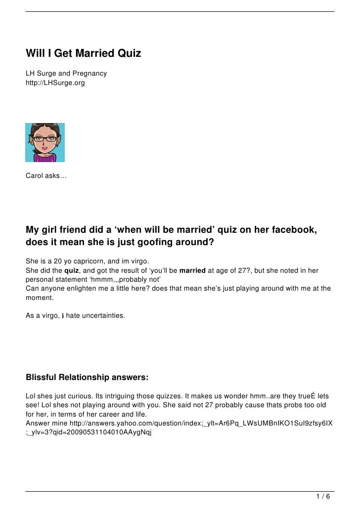 Will I Get Married Quiz