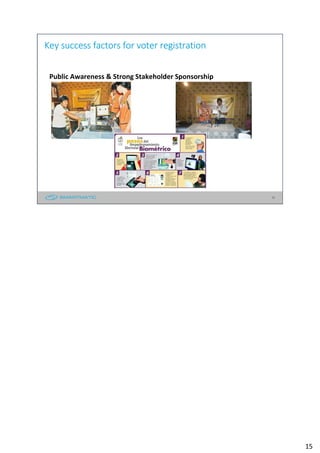 15
Key success factors for voter registration
Public Awareness & Strong Stakeholder Sponsorship
15
 