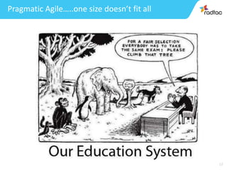 12
Pragmatic Agile…..one size doesn’t fit all
 